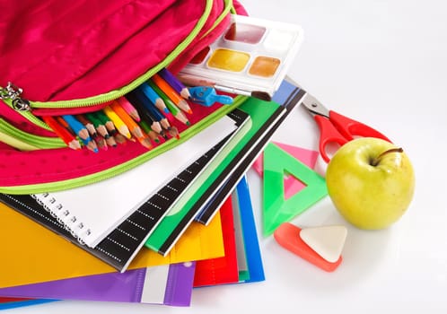 backpack with school supplies