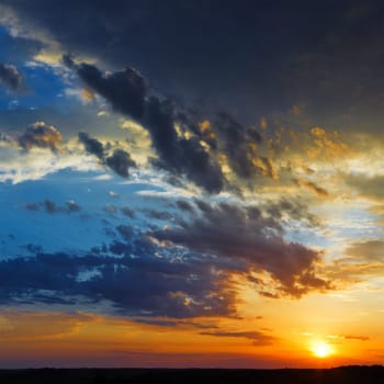 summer sky sunset clouds landscape