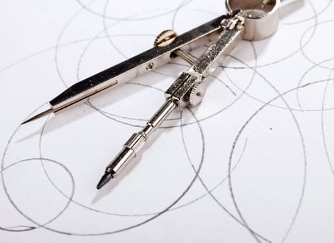 compass drawing on paper