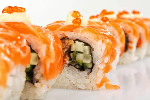 Sushi rolls closeup
