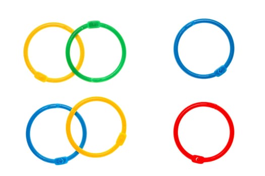 Colorful plastic binding rings