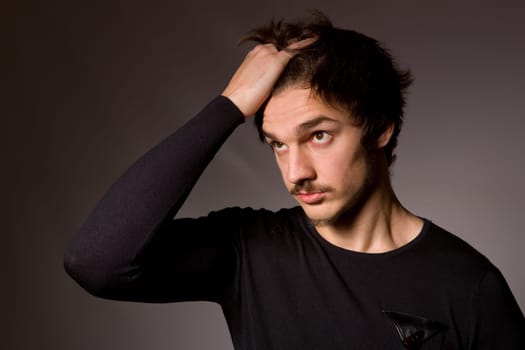 Studio portrait of a handsome young man