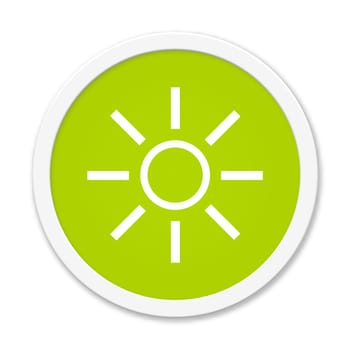 Round green button with sun icon
