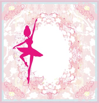 Beautiful ballerina - vintage floral frame
