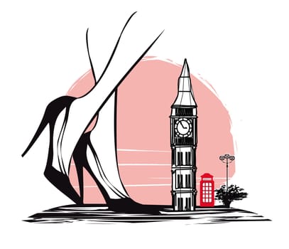 woman shopping in London - card