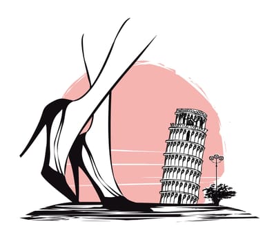 fashionable shopping girl  in Italy