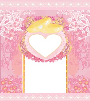 vintage wedding card with rings