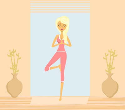 beautiful woman in a traditional yoga pose