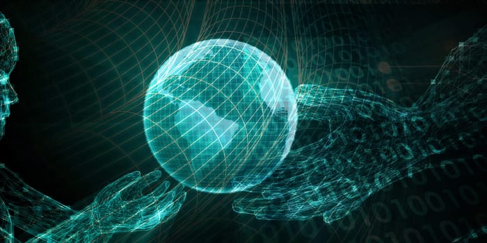 Business Technology with a Corporate Abstract Art