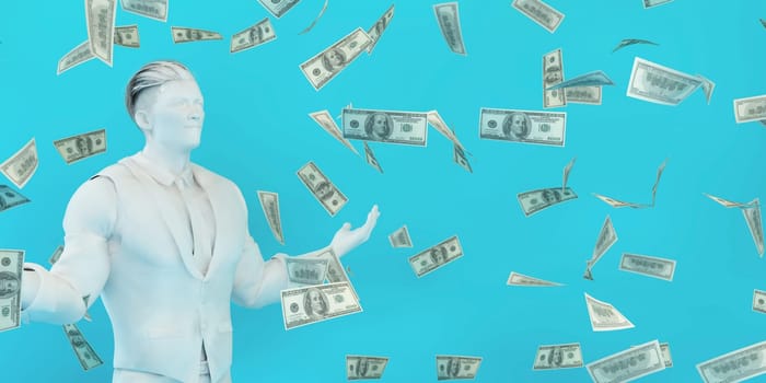 Smart Investment Business Concept With Money Falling