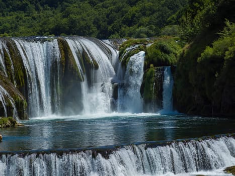 beautiful waterfal with clear wild drinking water strbacki buk in bosnia and herzegovina near city bihac