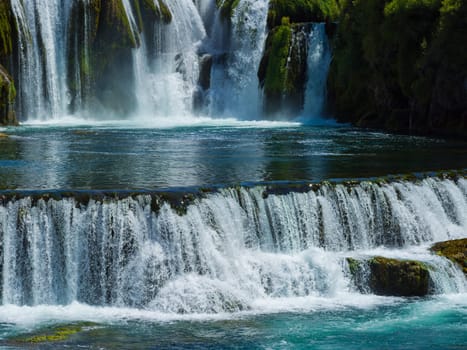 beautiful waterfal with clear wild drinking water strbacki buk in bosnia and herzegovina near city bihac