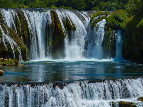 beautiful waterfal with clear wild drinking water strbacki buk in bosnia and herzegovina near city bihac