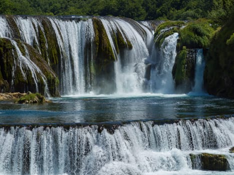 beautiful waterfal with clear wild drinking water strbacki buk in bosnia and herzegovina near city bihac