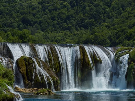 beautiful waterfal with clear wild drinking water strbacki buk in bosnia and herzegovina near city bihac