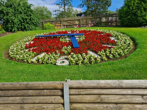 Large flower clock in a public park
