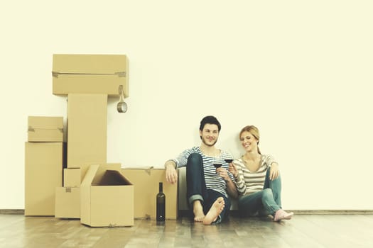 happy Young couple moving in new home