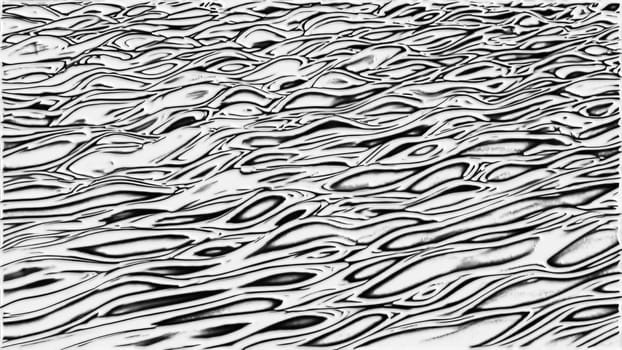 Winding 3d render lines curved liquid flow and futuristic textures. Changing surface with illusionary transitions dynamic geometric elements. Drop water microorganisms magnified under microscope.