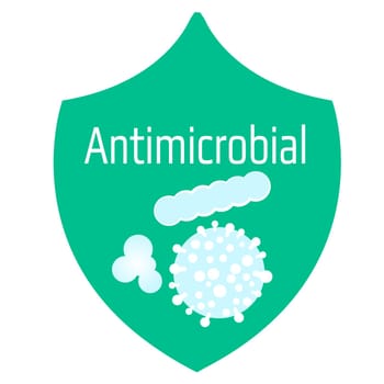 Antimicrobial shield sign Antimicrobial shield vector illustration on a white background isolated