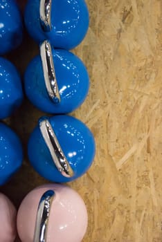 blue Cross fitness Kettlebells at  gym floor