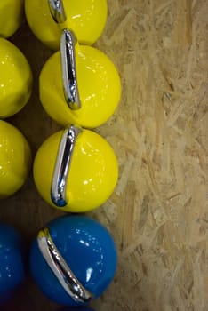 blue Cross fitness Kettlebells at  gym floor