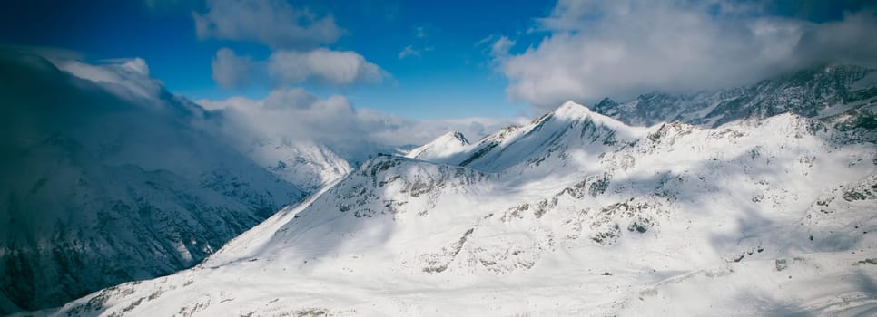 mountain matterhorn zermatt switzerland  with fresh snow on beautiful winter day