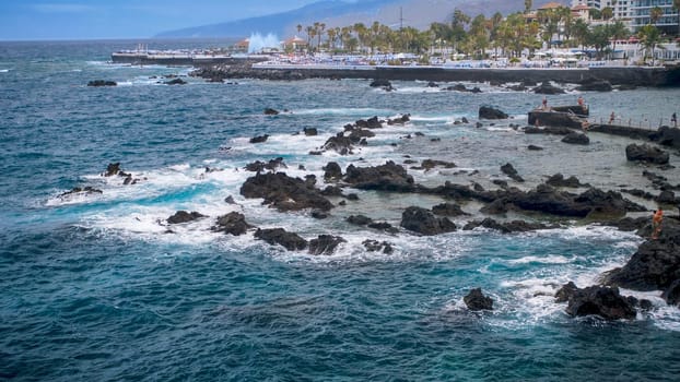 Landscape of beautiful ocean lagoon in Puerto de la Cruz city, Tenerife, Spain