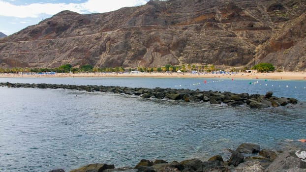 Landscape of beautiful San Andres beach with golden sand on Tenerife, Spain.