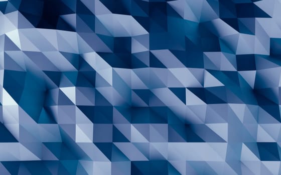 Abstract faceted geometric blue background.
