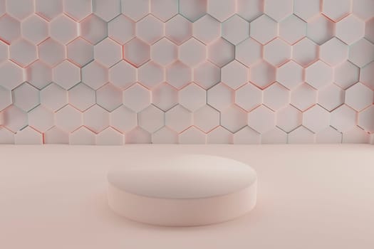 Mock up podium scene in pastel color. Geometry shape background for product. 3d rendering