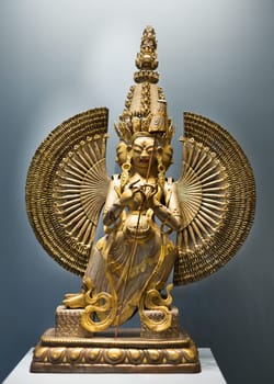 Mongolian Bronze Goddess Usnisasitataparta. Hermitage. St. Petersburg, Russia.
