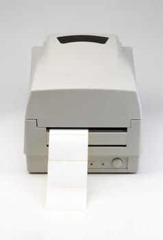 Label printer with blank message ready to insert message of your choice. The image is on a gray background