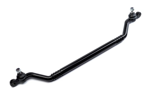 Central lever steering system of the vehicle. Isolate on white.