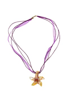 Star Pendant Murano glass. Isolate on white.