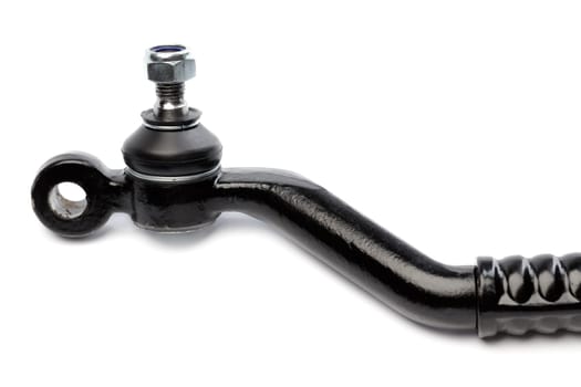 Lever automobile suspension fragment. Isolate on white background.