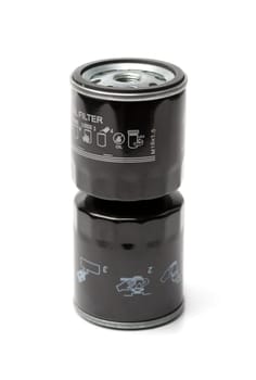 Two car oil filter, isolate on white.