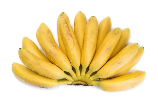 Bunch of baby banana isolated on white background