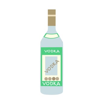 Stylized bottle of Russian vodka. A bottle of alcohol with a universal label on the way
