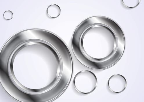 Abstract circles silver vector background