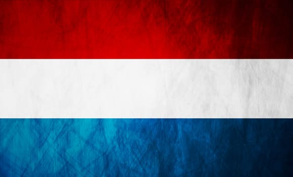 Grunge illustration of Netherlands flag. Vector background
