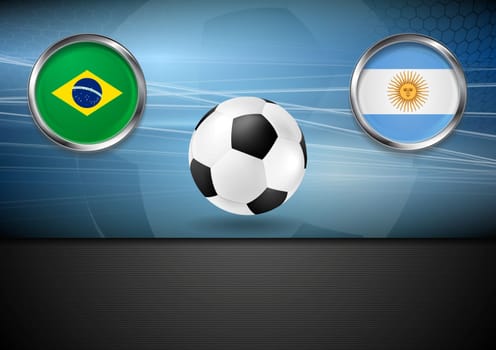 Final vector football. Brazil and Argentina in Brazil 2014