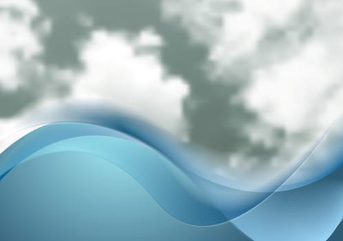 Abstract cloudy sky vector wavy background