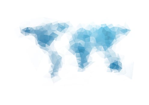 Tech geometry world map background. Vector design
