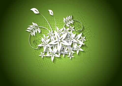Abstract vector floral background with flowers