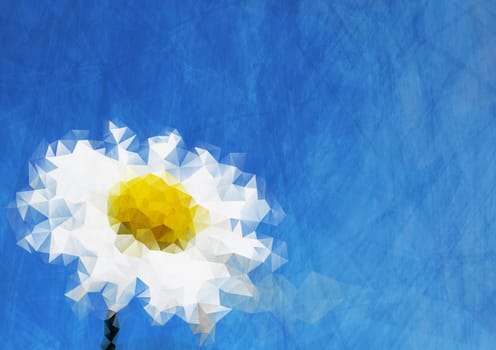 Abstract tech nature background with camomile