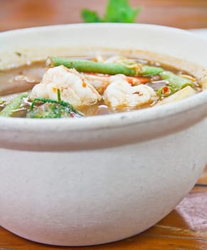 Hot and sour shrimp.
