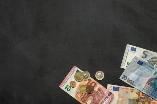 Unlabeled board with money