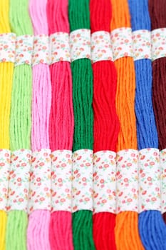 colorful threads set background