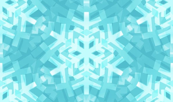 Awesome Shiny Blue Snowflakes Seamless Pattern for Winter or Christmas Desing.