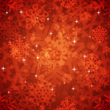 Awesome Shiny Red Snowflakes Seamless Pattern for Winter or Christmas Desing.